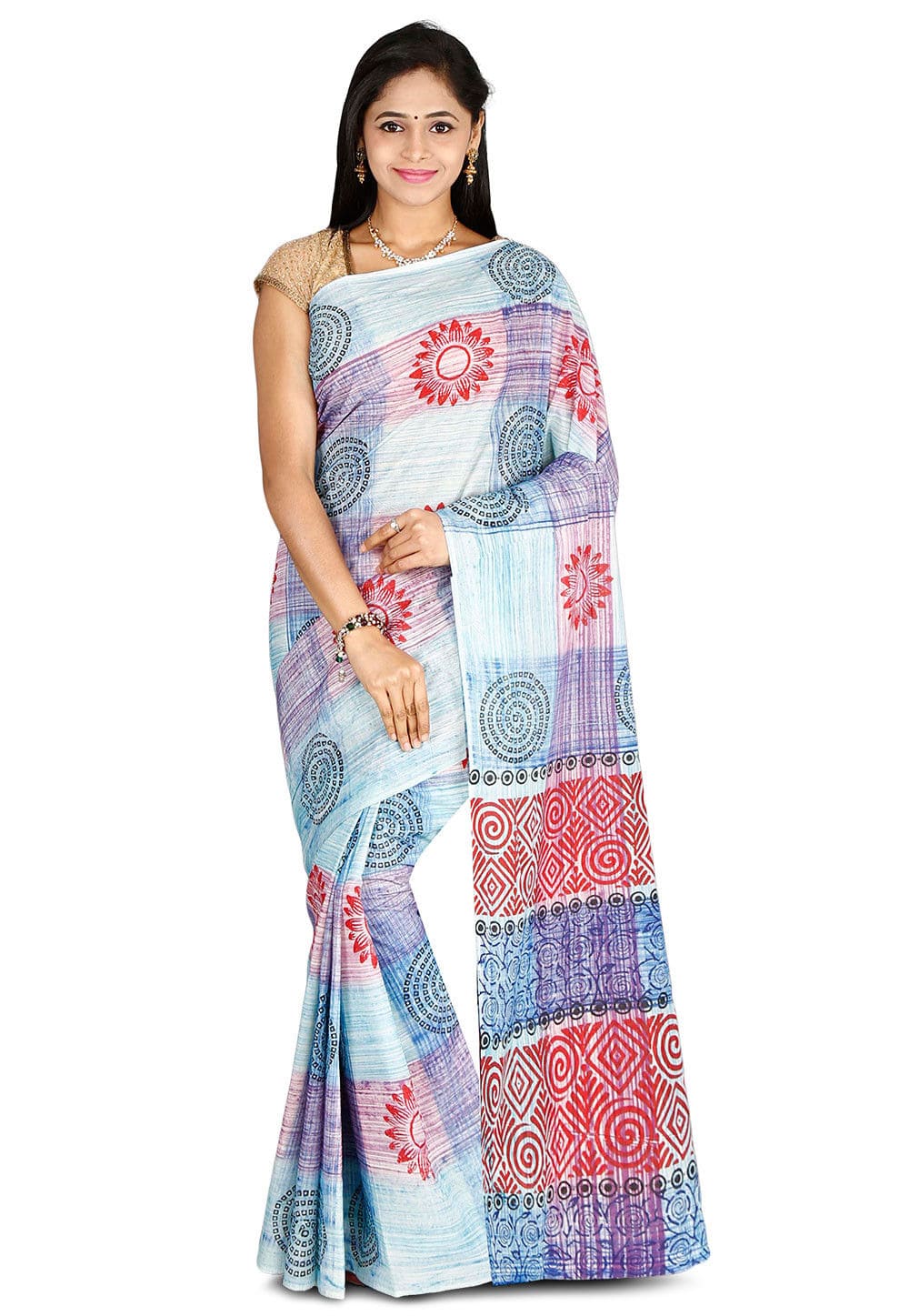 Block print sarees